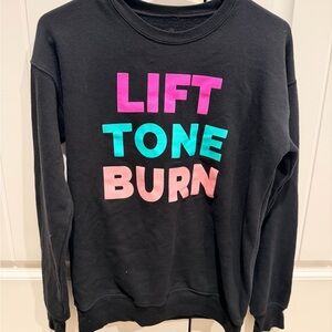 Black Sweatshirt with Colorful Text
